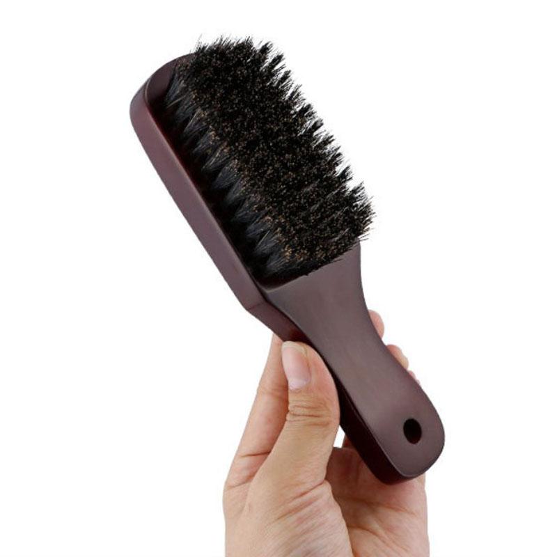 

Щетка для волос из натуральной щетины кабана, антистатическая насадка для массажа кожи головы, бороды из темного дерева 1Pc
