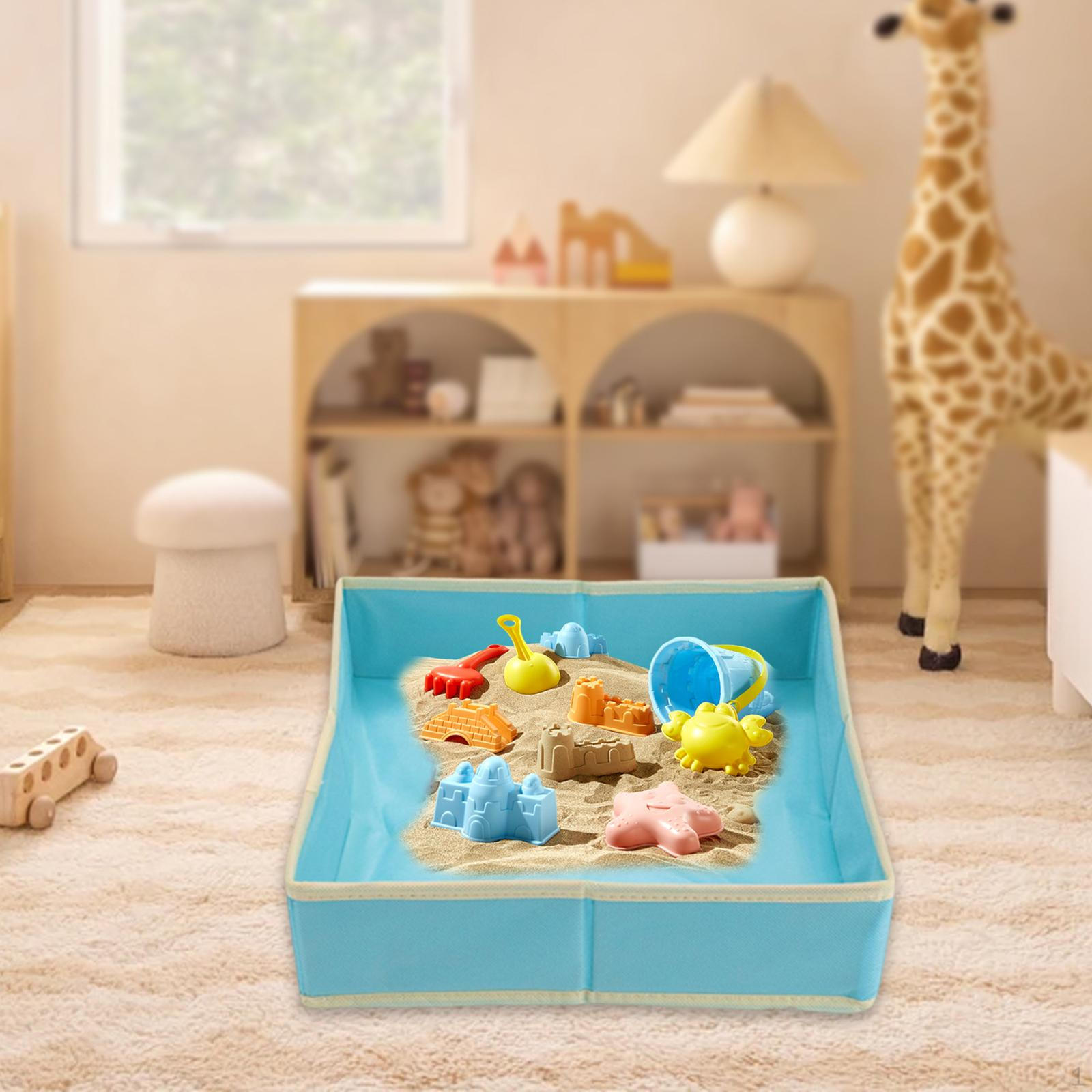 Песочница Складной s Песок Утолщенный Большое Пространство Портативный Легко Носить Гладкий Дети Blue 40cmx40cm