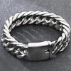 Bracciale Classico da Uomo Larghezza 18MM Opaco Spazzolato Acciaio Inossidabile 316L Catena Maglia Cuban Curb Bracciali Uomo Accessorio Gioiello Maschile