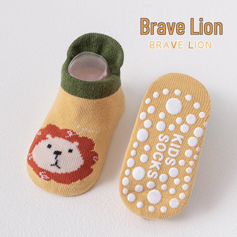Cartoon Baby Non-slip Lion Trampoline Socks - Infant & Child Sizes