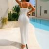 New Summer Sexy Solid Color Knitted Dress Suspenders Women's Dress