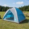 Camping Tent with Rain Fly Waterproof Blue 245 x 245 x 149 cm