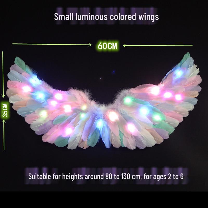 Children's Glowing Angel Feather Wings Costume Prop for Girls & Adults - Fairy, Elf, Cosplay & Photoshoots