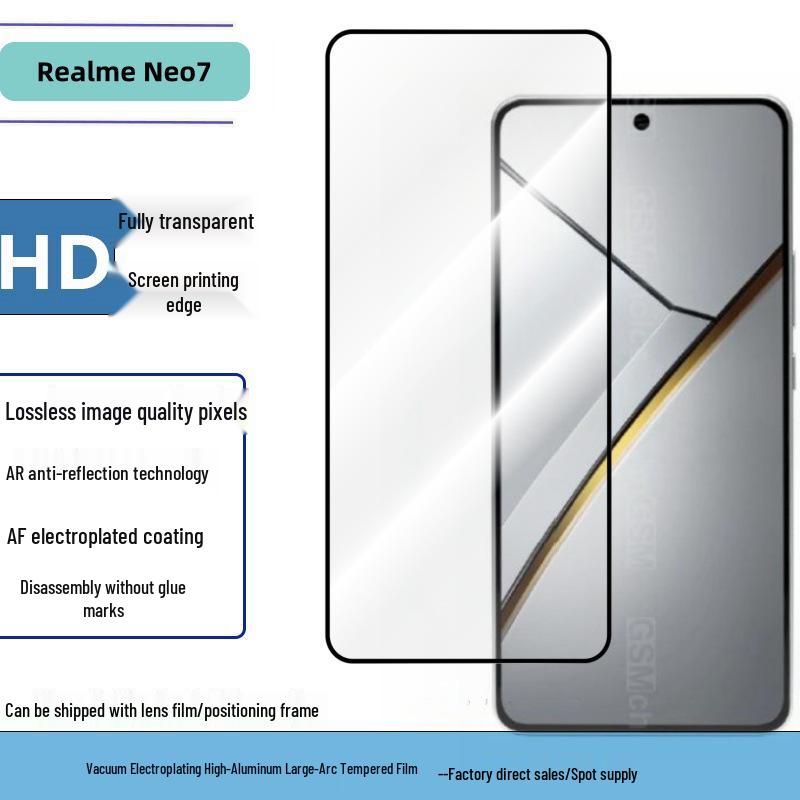 

Защитное стекло для экрана Realme Neo7 с защитой конфиденциальности, разблокировкой по отпечатку пальца и HD-прозрачностью. Realme Neo7