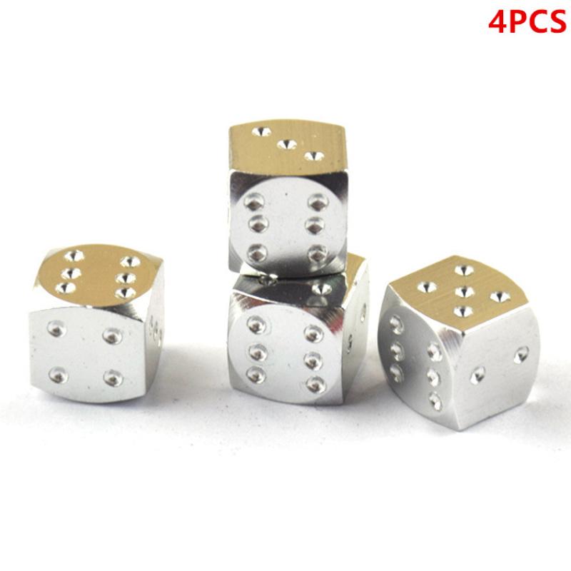 4Pcs Aluminum Alloy Tire Valve Caps Dice Wheel Stem Tyre Tire Wheel Stem Air Valve Dust Cover For Car Truck Motorcycle Bike