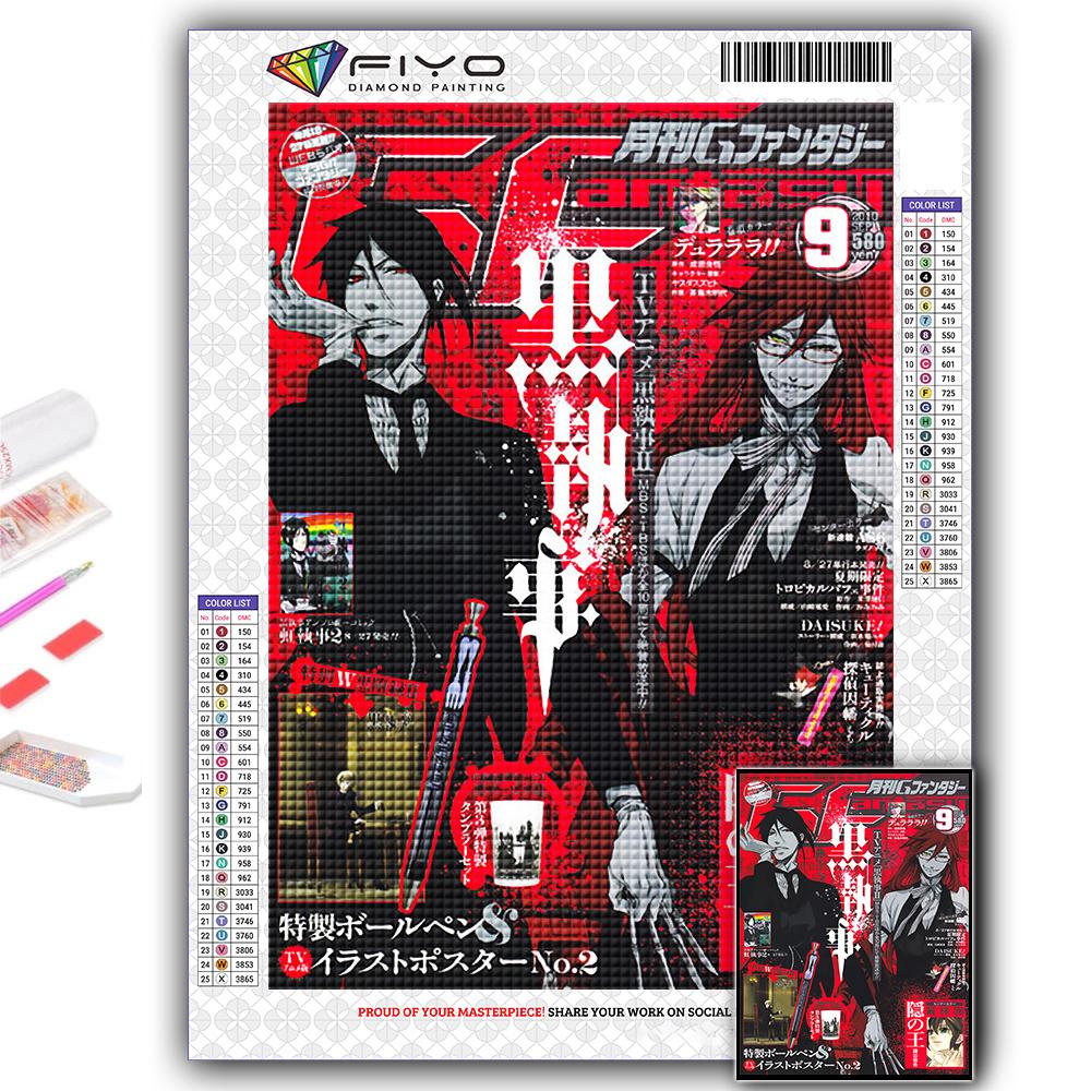5D Diy Diamond Painting Anime Black Butler Cross Stitch Full Diamond Embroidery Mosaic