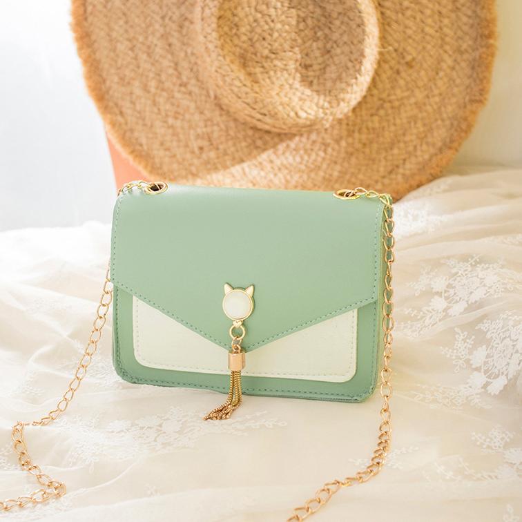 Frische und süße Modetasche, kleine quadratische Tasche, kontrastierende All-Match-Clutch