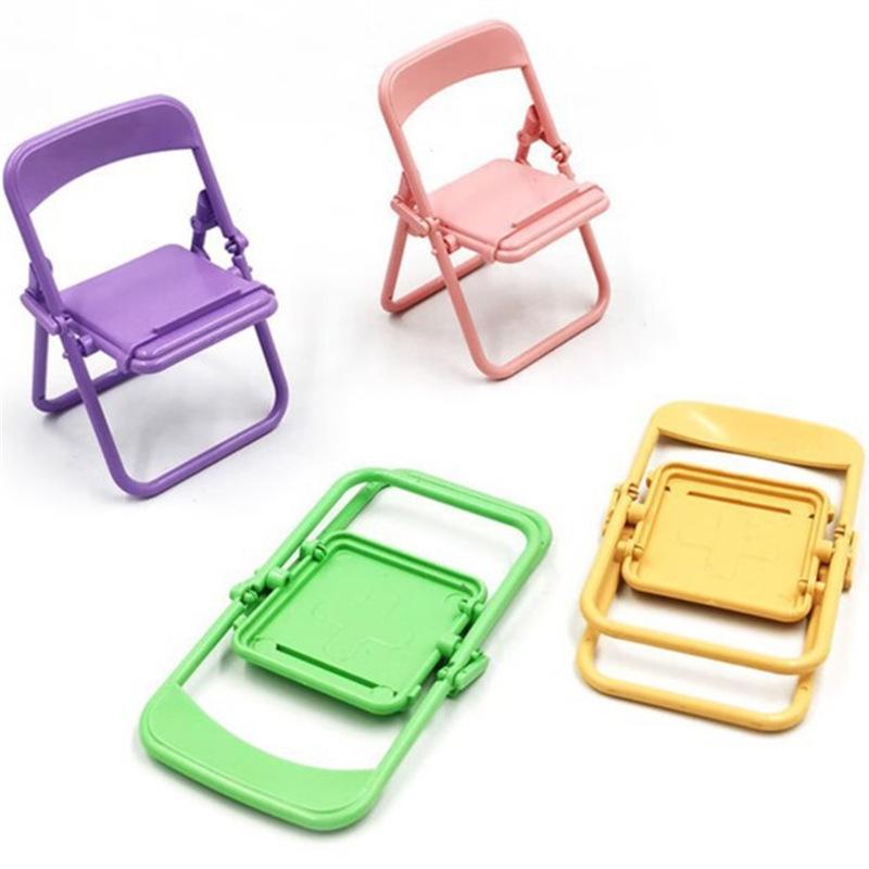 Macaron Color Portable Folding Chair Phone Holder Ornament
