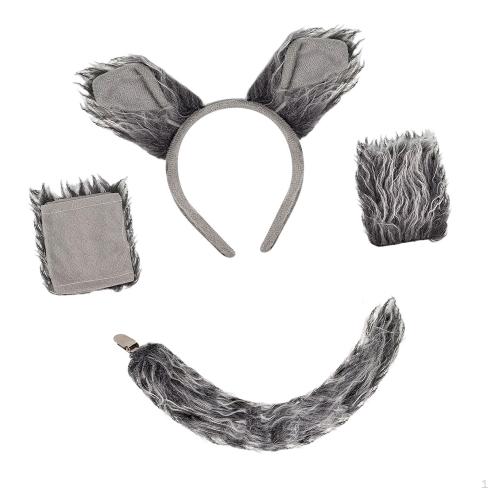 

WereCostume Set Realistic Cosplay Accessories Paw Gloves for Girls Supplies