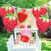 3pcs/6pcs Strawberry Aluminum Film Balloon Birthday Party Supply Summer Fruit Party Baby Girl Baptism Decoration Matte Balloons