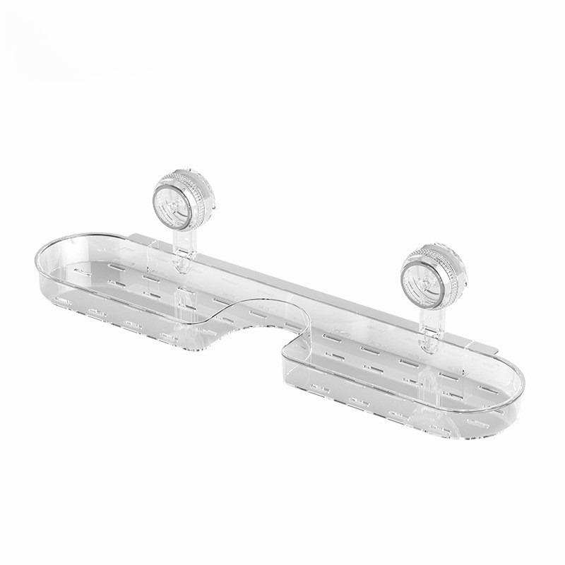 Suction Cup Washbasin Storage Rack Punch-Free Self-Adhesive Organizer for Bathroom Sink Wall Mounted Storage Rack 1PC