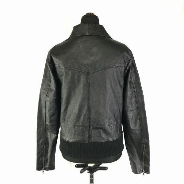 Genuine Leather Riders Jacket 36 S Women Black Pockets Both Sides/Chest Pocket(USED)