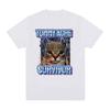 Vintage Tummy Ache Survivor Funny Cat Meme Printed Tee Shirt Women Clothing Fashion Short Sleeve Harajuku Oversized T Shirt