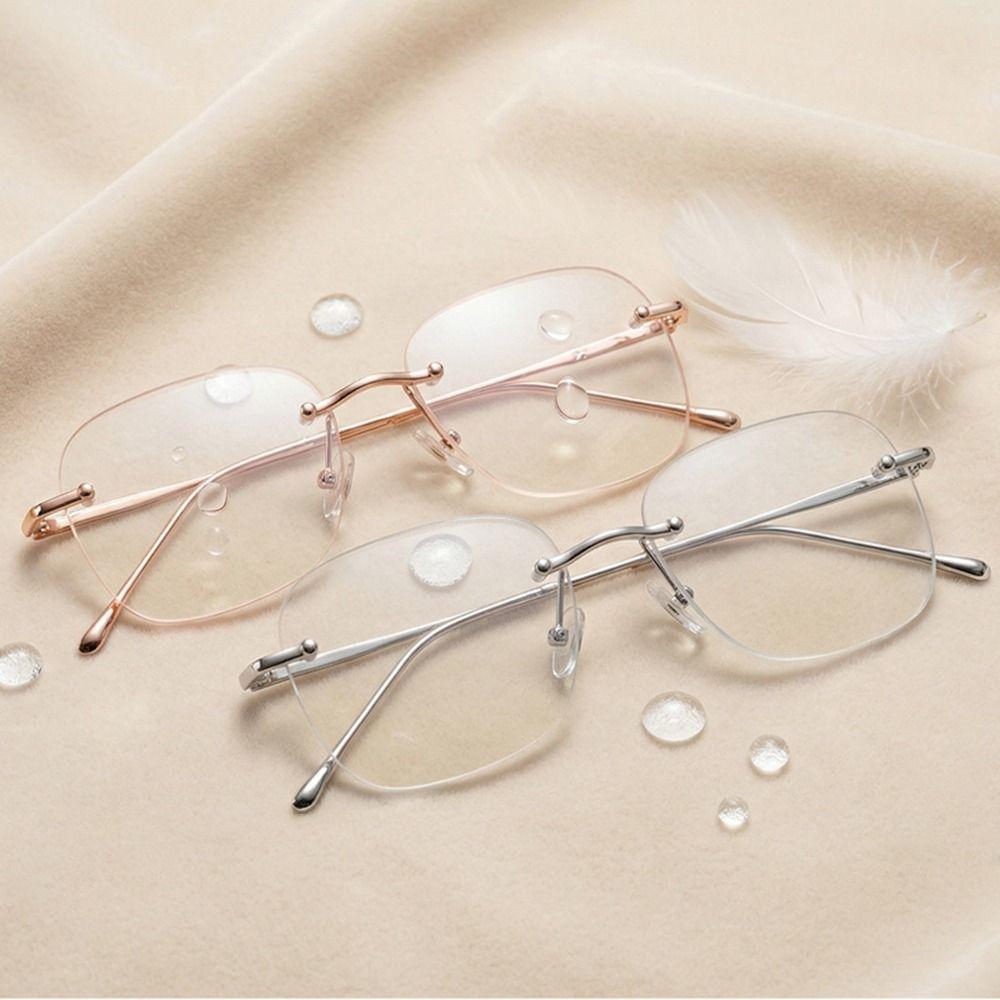 Rimless Hyperopia Glasses Blue Ray Blocking Presbyopia Eyeglasses  Office