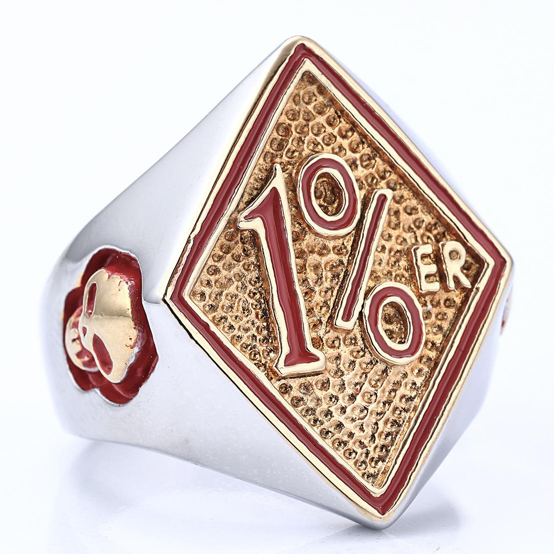 

Personalized Men S Locomotive Wind 1% Ring 316 Stainless Steel Gold Men S Ring 12