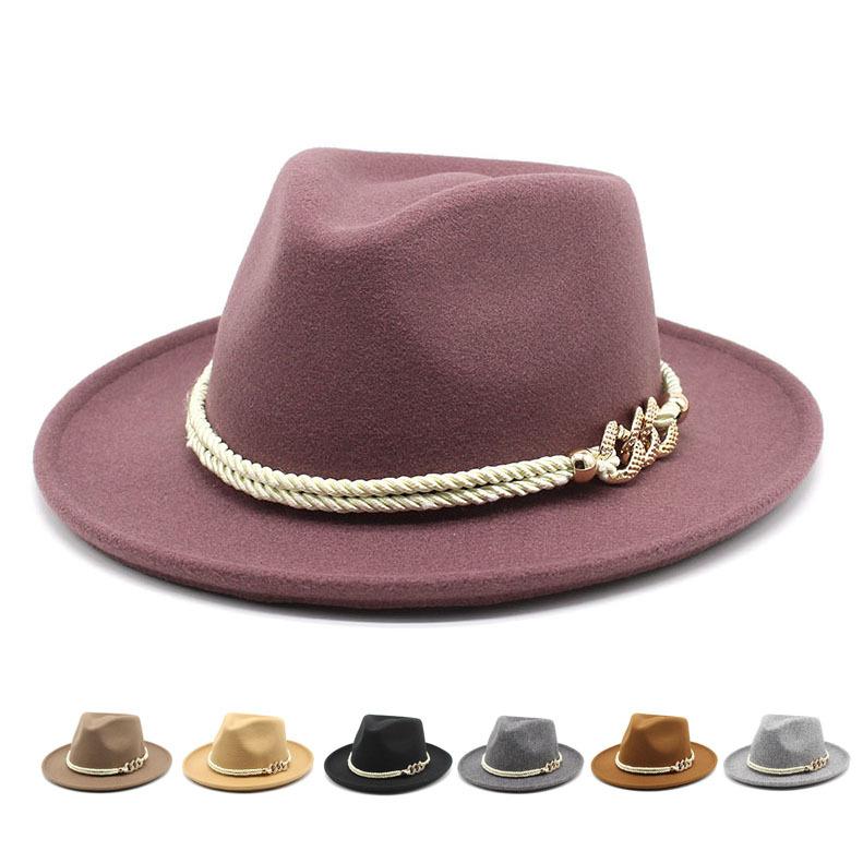 Women'S Thickened Tweed Top Hat, Rolled-Brimmed Hat, British Classic Jazz Hat, Wool Hat.