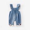 2025 Autumn Baby Denim Romper: Fashionable Korean-Style Rabbit Overalls