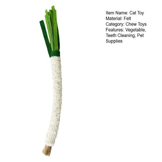 Simulated Vegetable Cat Teething Toy with Bell Carrot Scallion Celery Silvervine Chew Stick Dental Health Teeth Cleaning Interactive Boredom Toy