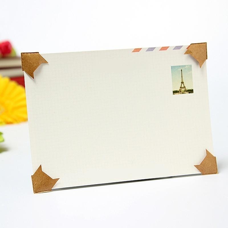 120Pcs/5 Sheets DIY Vintage Corner Kraft Paper Stickers for Photo Album Frame Decoration Scrapbooking Picture Protect Decor