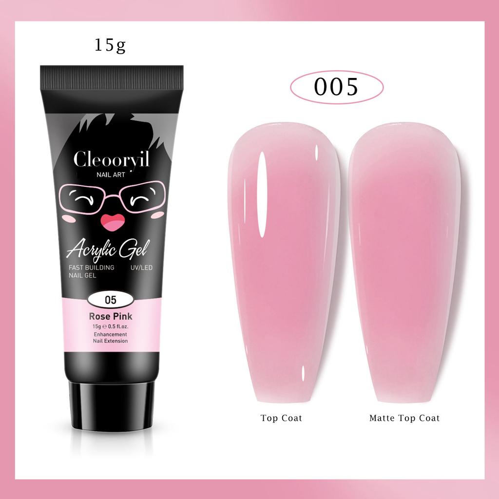 Colla per Estensione Nail Art UV Solida Senza Vassoio di Carta Estensione Rapida Modello di Cristallo Colla per Fototerapia Unghie Colla di Cristallo 15ml