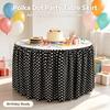 Display Table Cover Skirt in Polyester with Dot Print Styling for Family Gatherings, Party Tables, and Dessert Tables