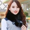 Women Scarf Thicken Super Soft Fluffy Windproof Solid Color Keep Warm with Hairball Winter Imitation Rabbit Fur False Collar Shawl for Outdoor