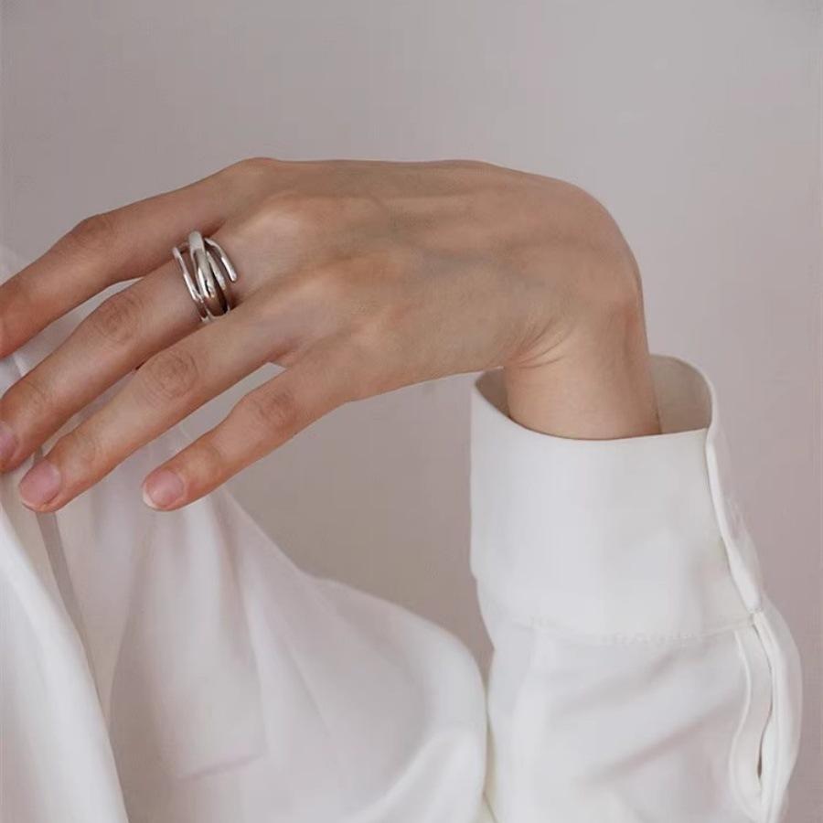 Cold Wind Multi-layer Cross Ring Fashionable Sexy Ins Niche Simple Opening Adjustable Ring