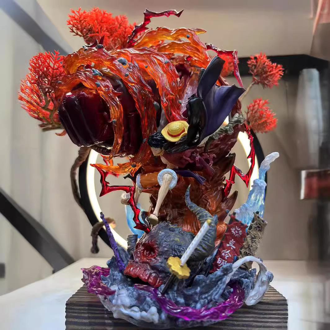 

Popular Series Yehua Luffy Figurine A Light-Up Model Of The Four Emperors Straw Hat Luffy A Model Figurine Present