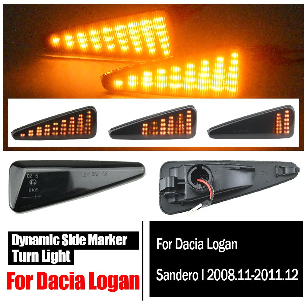 LED Side Marker Light 1pair for Sandero I 2008.11-2011.12 Dynamic LED Side Marker Light Turn Signal Blinker LampTurn Signal 2