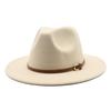 Wind Top Hat Metal Belt Accessories Men'S And Women'S Felt Hats Light Top Fedora Monochrome Hats