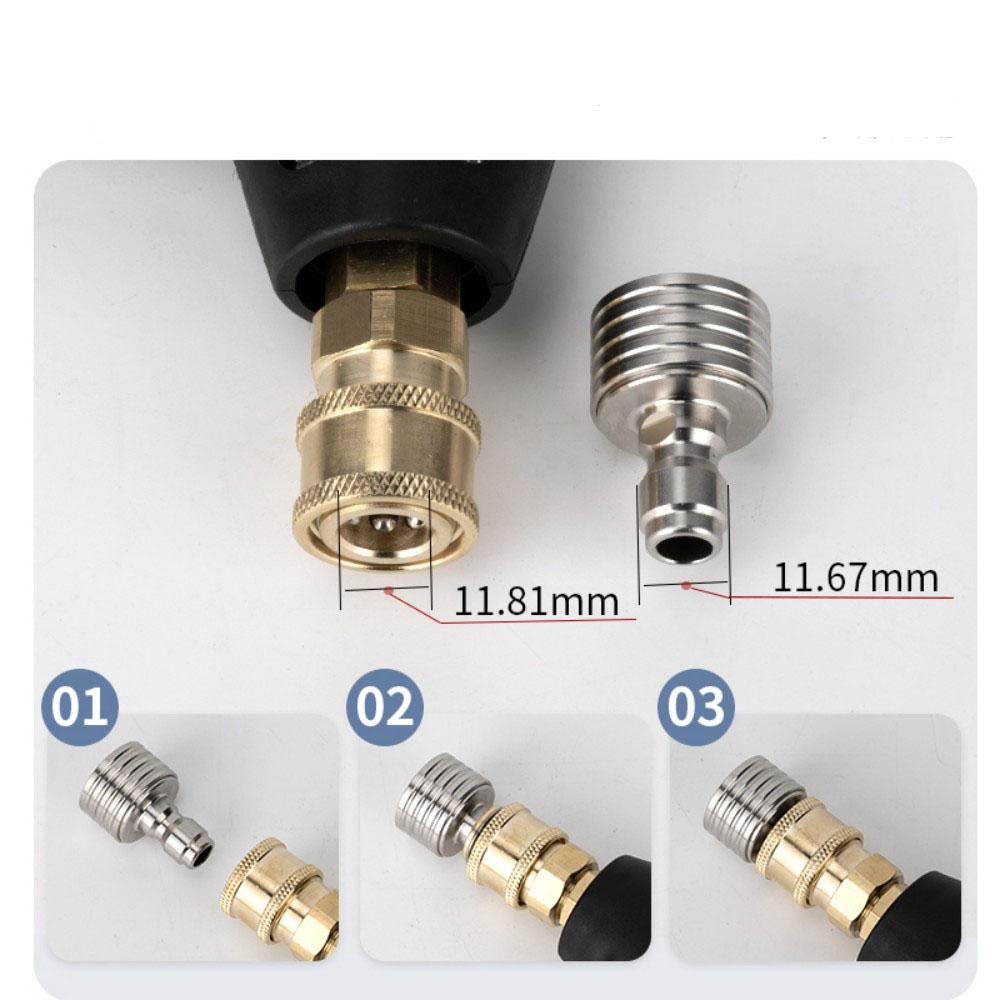 High Pressure Water Gun Interface Washing Nozzle Stainless Steel Shower Blades 1/4 Quick Connect Wash Cars Garden Urban Tool