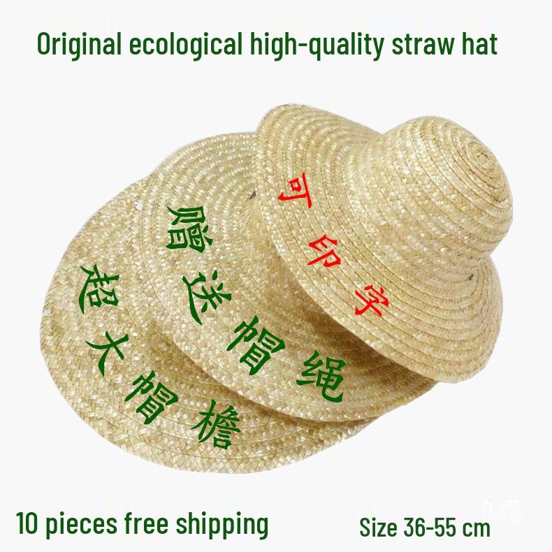 Gonglei Dezhu Wide Brim Wheat Straw Sun Hat for Construction and Farming