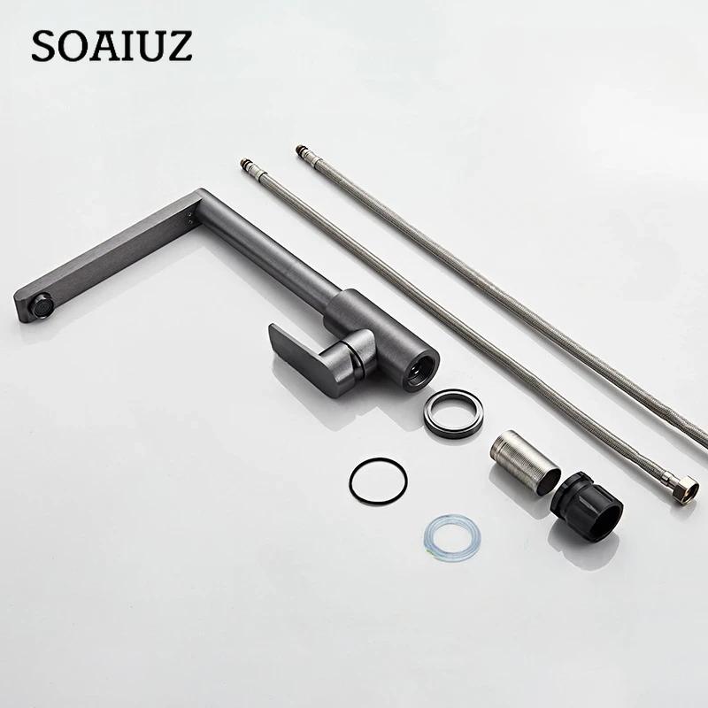 Kitchen Sink Faucet Space Aluminum Alloy Material Can Rotate 360 ° Hot and Cold Mixing Faucet