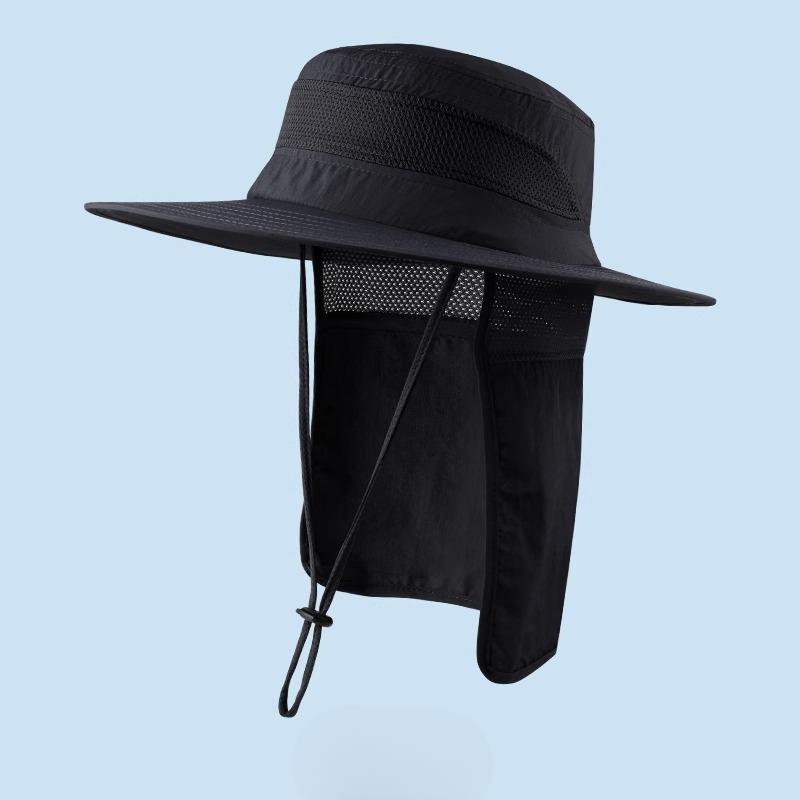 Outdoor Mountaineering Fishing Sun Hat Quick Dry Fisherman Hat Sun Protection Hat Men Summer Riding Mesh Large Brim Sun Hat