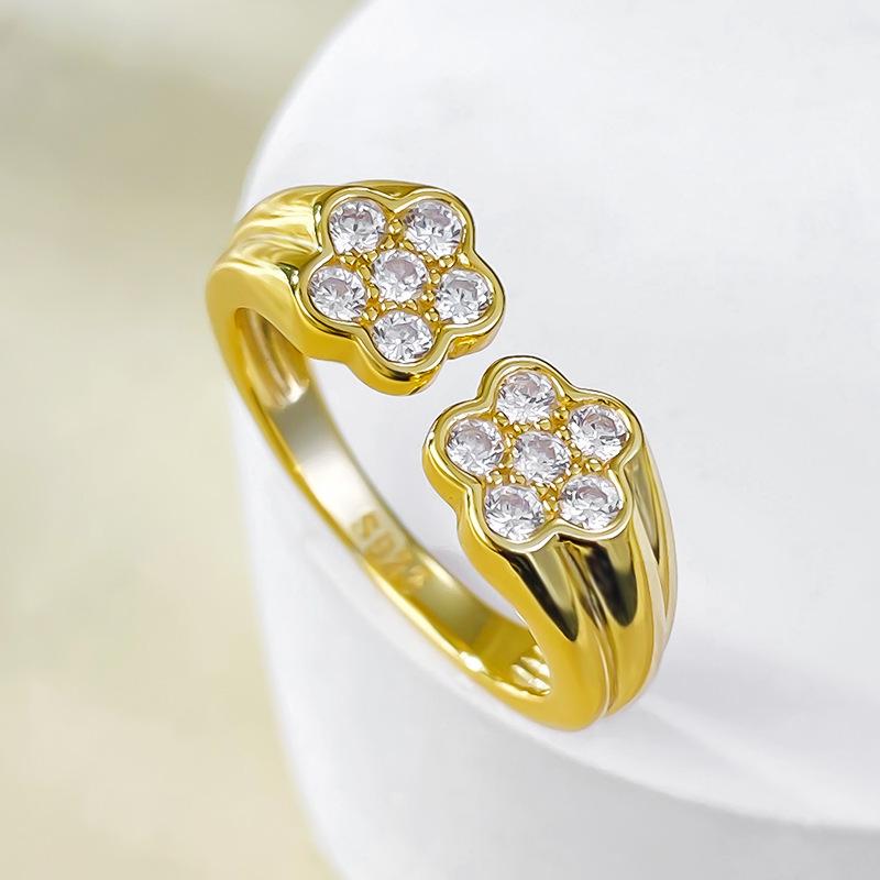 

Xiancan Серебро 925 пробы Позолоченное Ретро Стиль Старые Деньги Открытое Модное Кольцо Adjustable Open