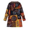 Kapuzenjacke aus Plüsch, Baumwolle, Vintage-Druck, Farbspleißen, Übergröße, Jacke für Damen, langärmelig, Reißverschluss, Mantel, locker, lässig, warm, bequem, Herbst/Winter