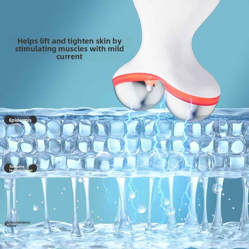 Neck Beauty Instrument Roller Massage Neck Pattern Instrument Nasolabial Folds Massager Face Colorful Light Vibration Neck Beauty Instrument