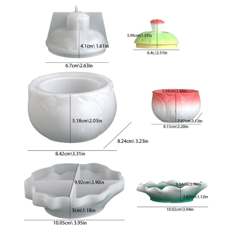 Candle Container Mold Set Flexible Silicone Mold with Lid Effortless Demolding for DIY Candle Storage Box Making