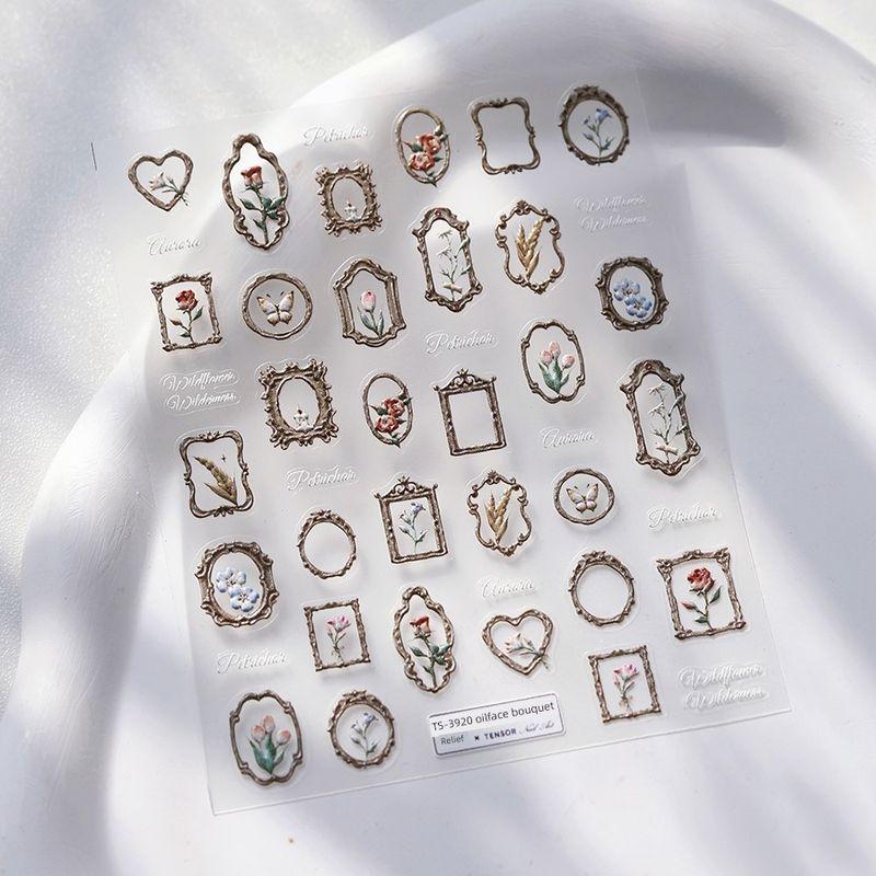 

Qiji European Style Retro Photo Frame Three-Dimensional Relief Nail Sticker Waterproof Nail Sticker Decorative Decals Ornament 3920 TS-3920 (stereo)