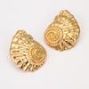 GEMCHIC Women's Gold Seashell Statement Earrings Exaggerated Ocean Style Stainless Steel Jewelry