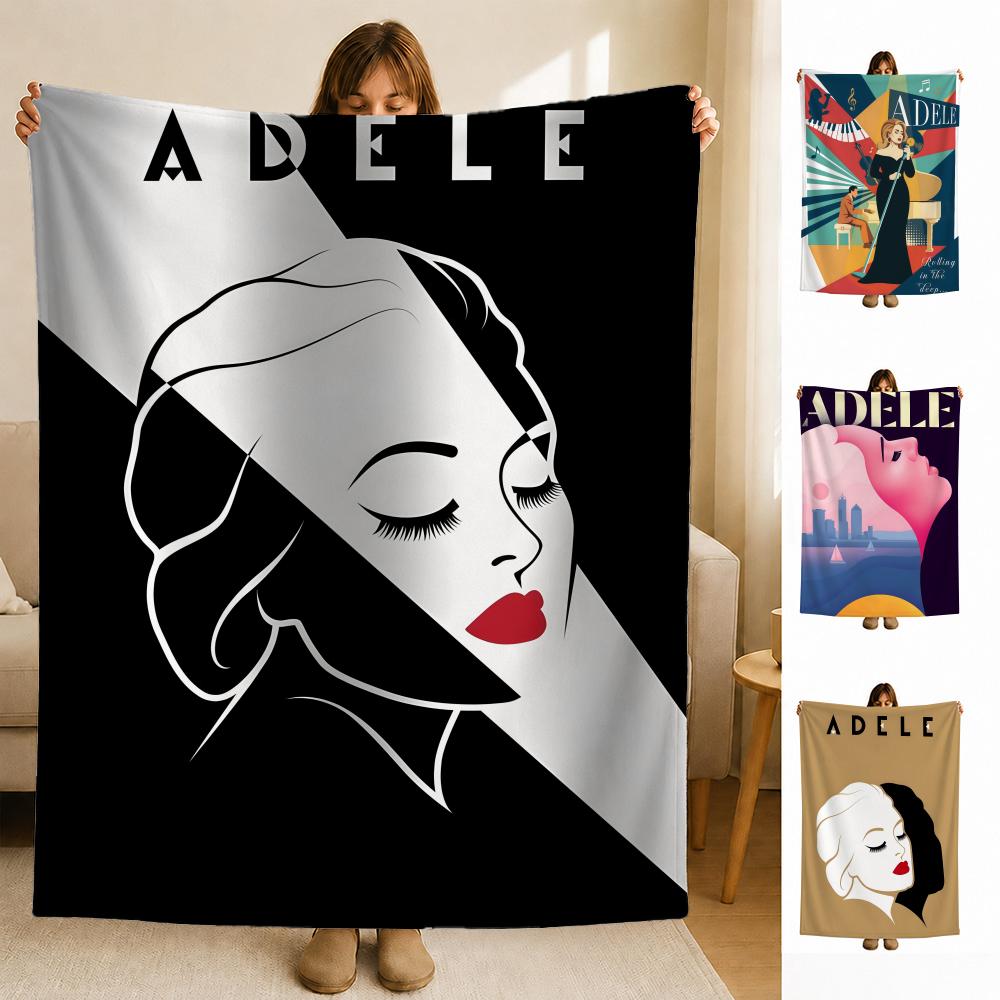 music AAdele Singer Throw Soft Flannel Blanket for Bed Bedroom Sofa Picnic Throw Skinfriendly Breathable Gift Cover