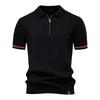 Men's Knitted Polo Shirt, Business Casual Short Sleeve Turn-Down Collar Polo Top Short Sleeve Turn-Down Collar Sweater Polo Tee for Spring Summer