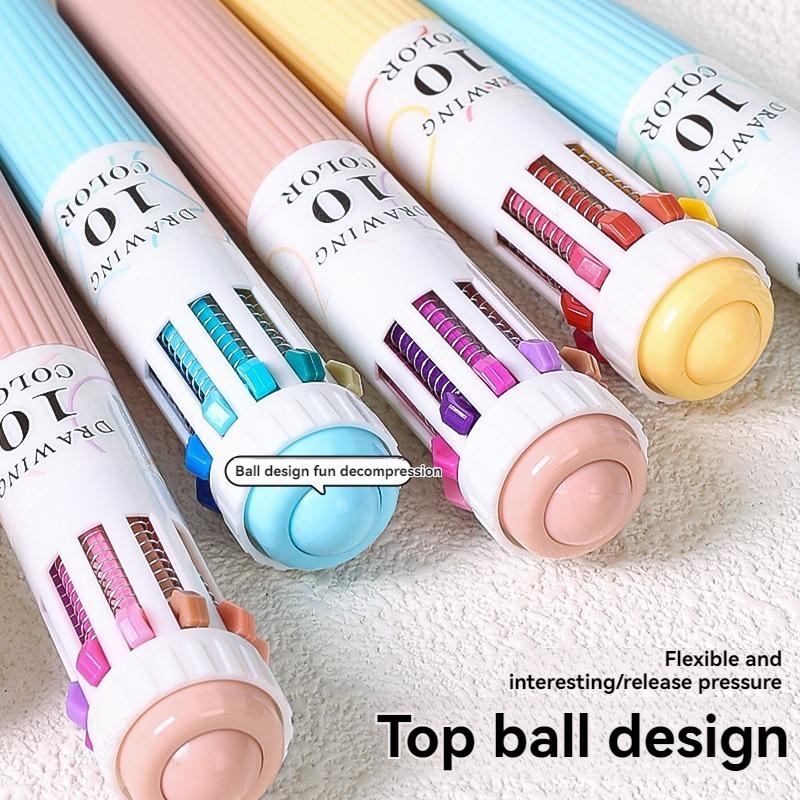 60 Colors Multicolor Pens Set 10-in-1 Colored Ballpoint Pen,0.8mm Fine Point Smooth Writing Ballpoint Pens School Office Supplie