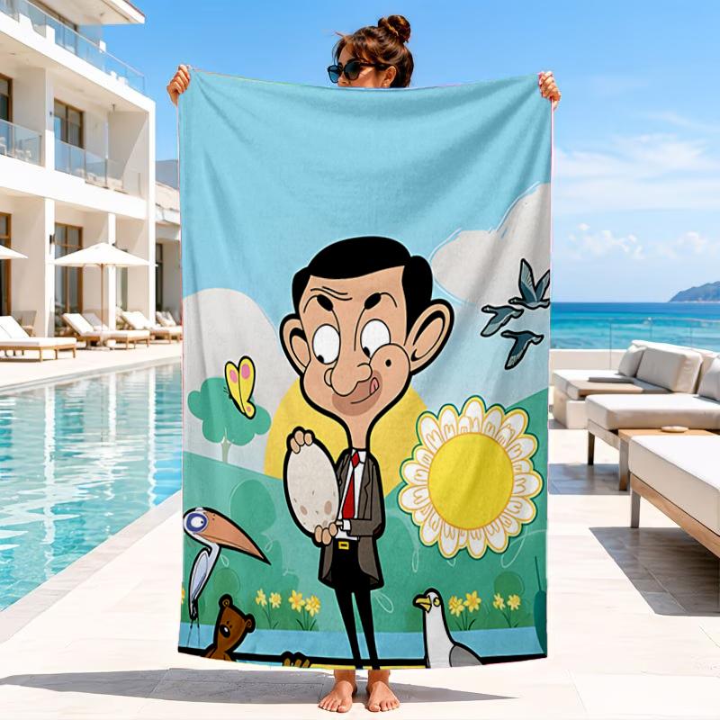 Herr. Bean's Abenteuer Strandtuch, Mikrofaser Strandtuch, Perfekt für Pool, Strand, Reisen, Heimdekoration Strandparty Fan Geschenke