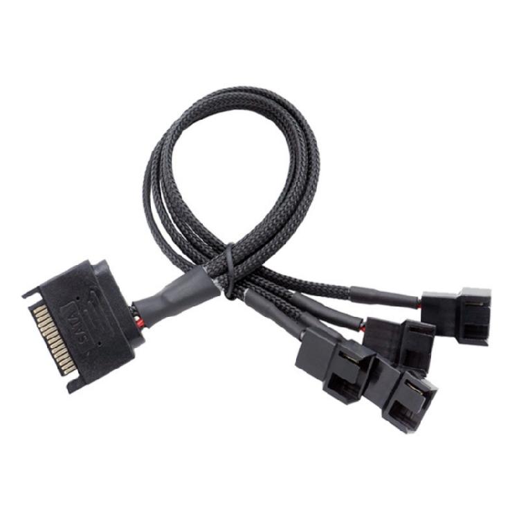 SATAs To 4Pin Fan Connectors Cable Flexible 1 to 3/4 Expansion For Optimized Airflows And Computer Component Protections