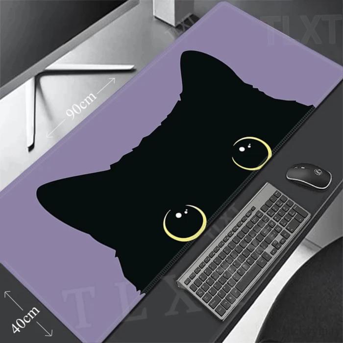 Cute Black Cat Big Head Anime Extended Gaming Mouse Pad Large Desk MatNonSlip AntiDirt Extended Desk Mat