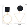 Black Hanging Long Earrings for Women Triangle Square Statement Drop Earrings 2025 boucle oreille femme Fashion Jewelry