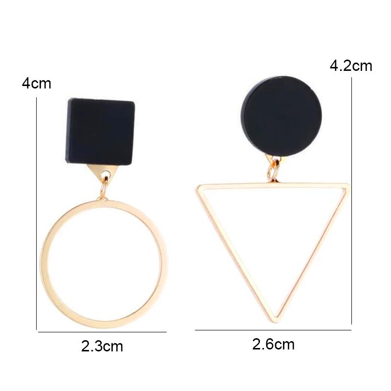 Black Hanging Long Earrings for Women Triangle Square Statement Drop Earrings 2025 boucle oreille femme Fashion Jewelry