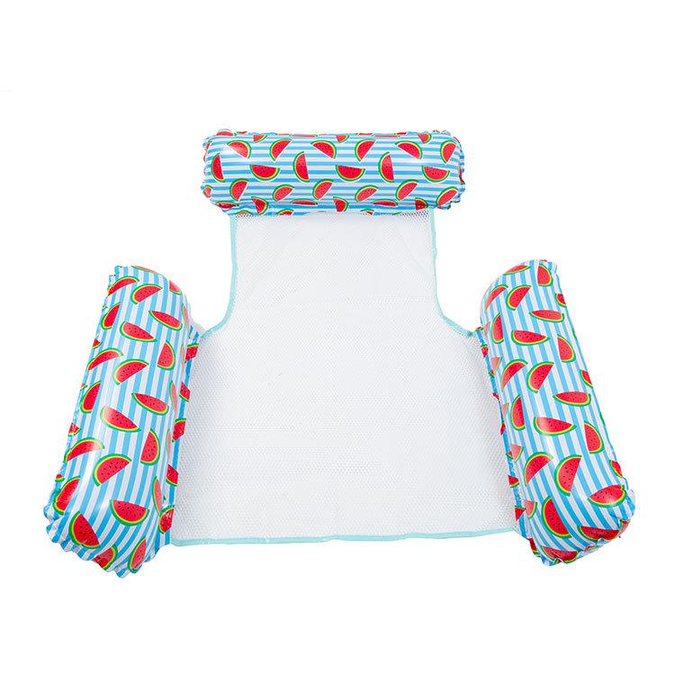 Inflatable PVC Mesh Hammock Recliner – Foldable Floating Swim Bed with Backrest