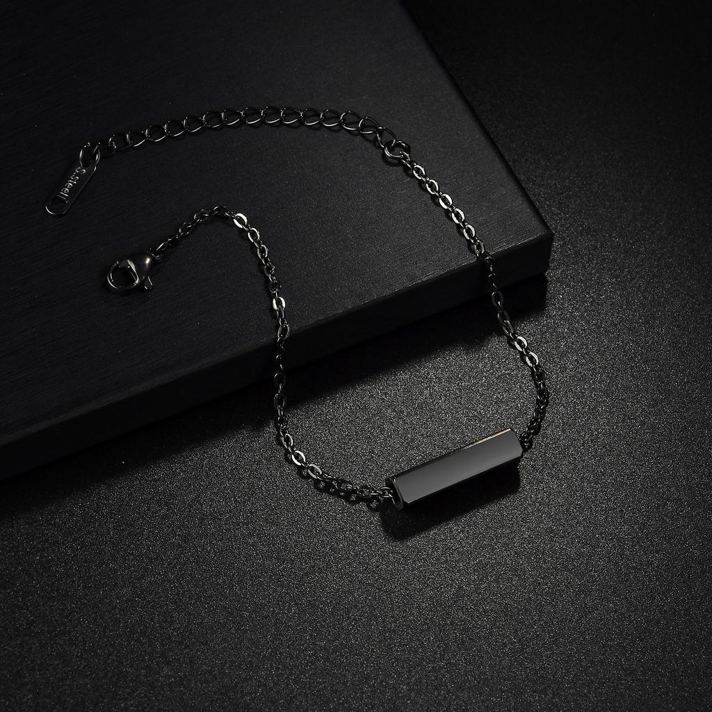 Atoztide Gravierter Name Quadratischer Bar Armband Für Männer Frauen Personalisiert Edelstahl Schmuck Verstellbare Gliederkette Familiengeschenk